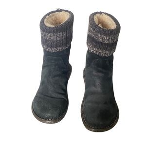 UGG black suede leather fur lined boots 7.5